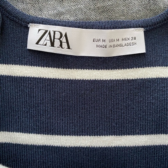 Zara navy/white striped crop top - Picture 3 of 8